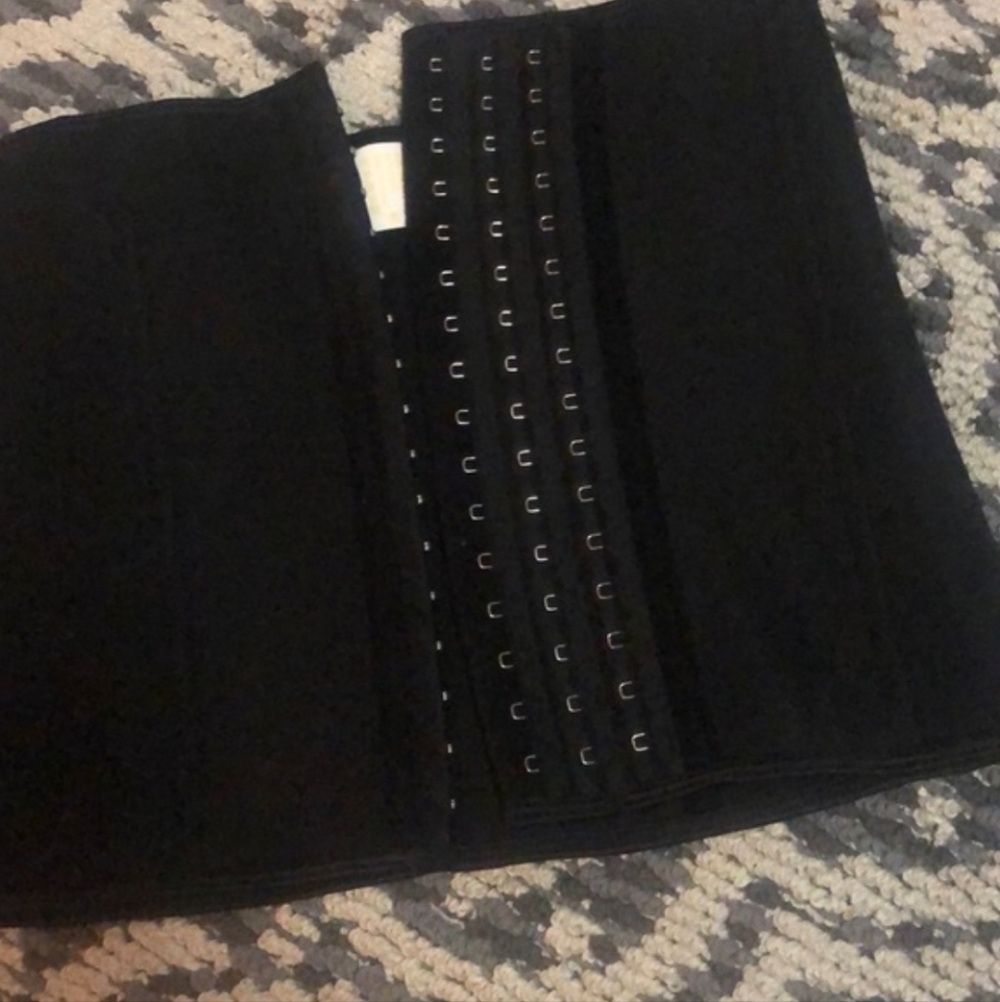 Black Waist Trainer Corset with Front Hook Closure